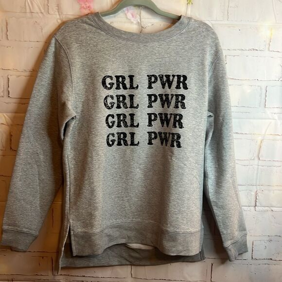 Green Tea Statement Girl Power Sweatshirt size small. NWT - Picture 2 of 8